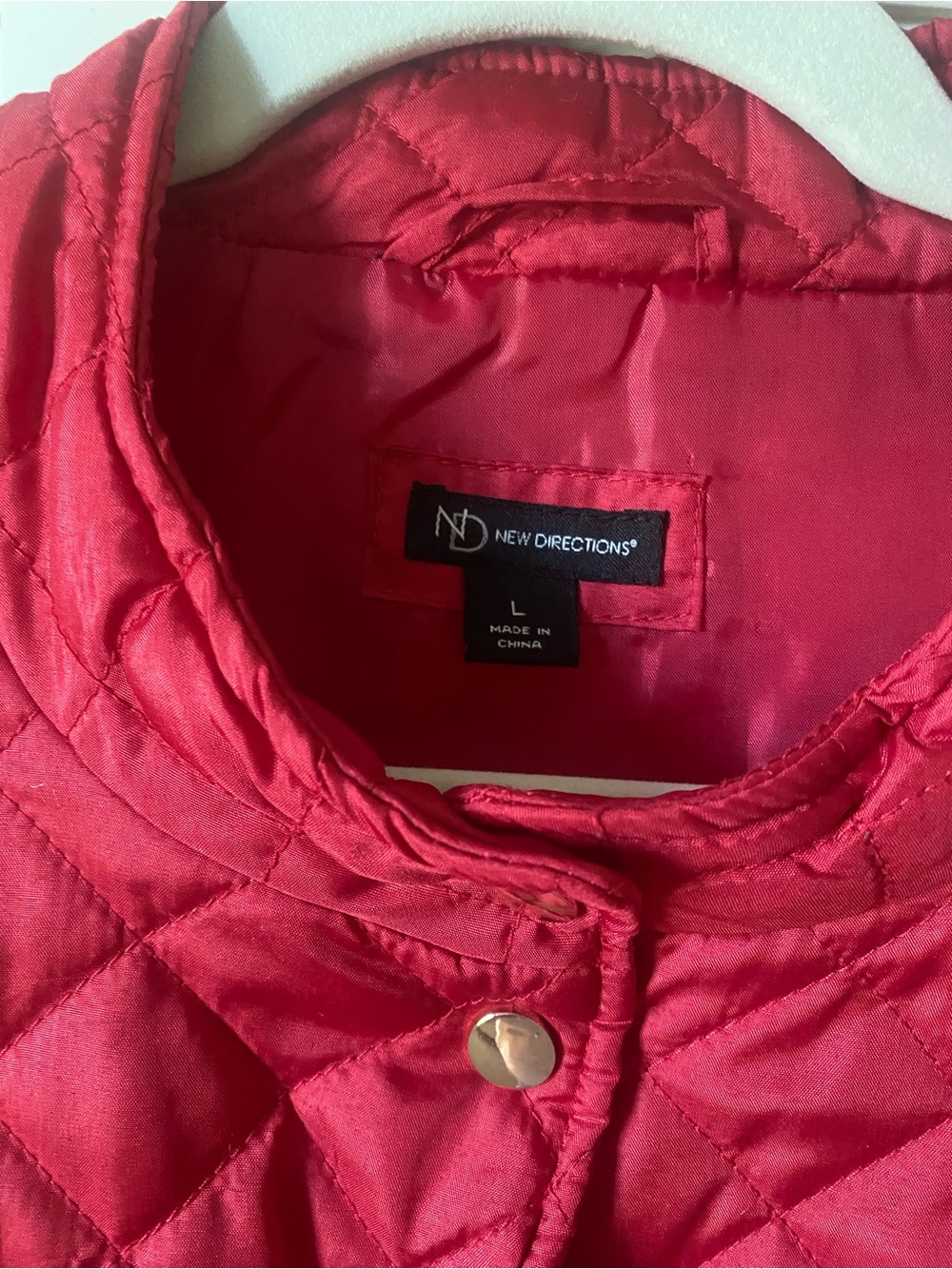 new directions Quilted Red Snap-Front Vest - Picture 5 of 8